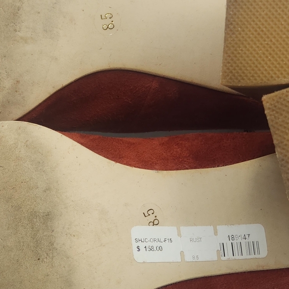Jeffrey Campbell Leather Suede Mary Jane Block Heels In Rust Size 8.5 - Picture 14 of 15